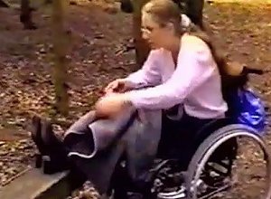 Lesbian Teen In A Wheelchair Meets Her Girlfriend In The Par